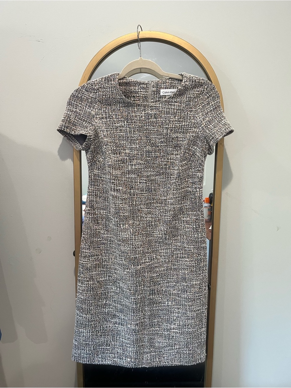 Gently loved Calvin Klein Black and White Tweed Dress (size 4)